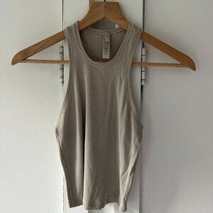 SKIMS Soft Lounge Ribbed Racer Back Tank Top - Taupe - Size S